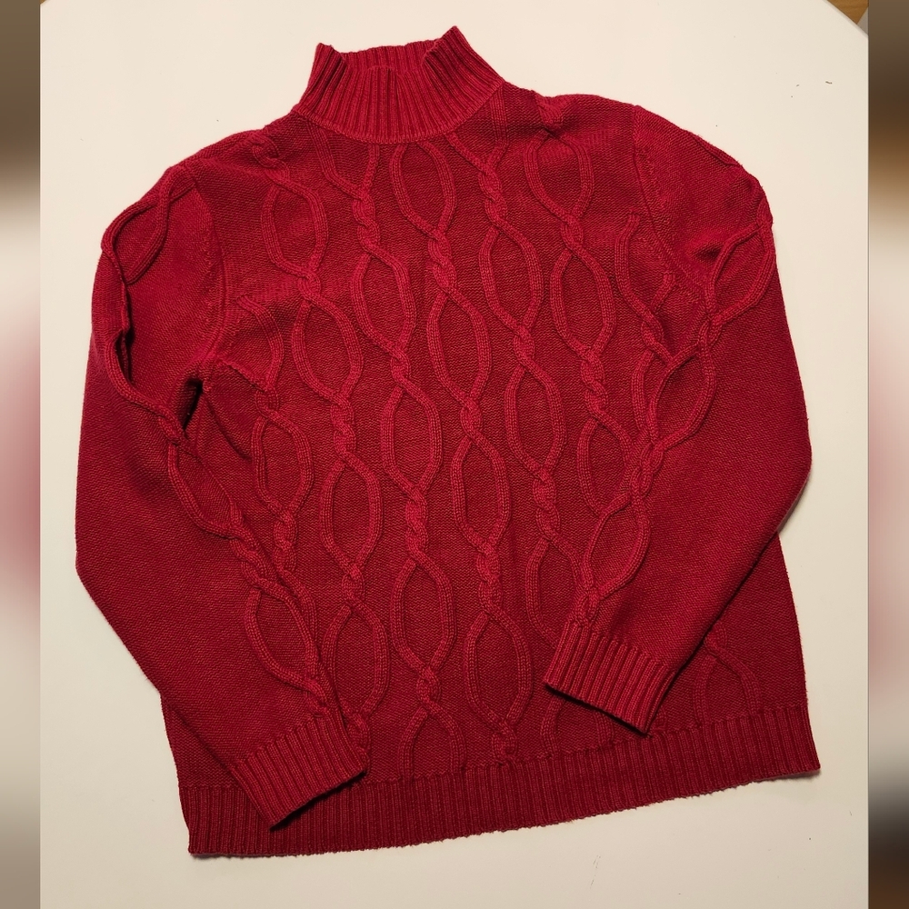 Deep Cherry Red Cable knit Sweater